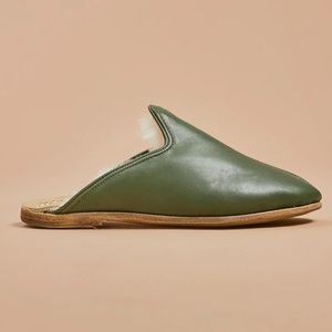 Sabah Women's Denali Green Shearling Baba Shoe